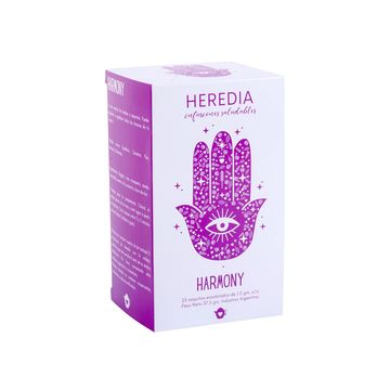 Caja con 15 saquitos de Té Heredia. Harmony.