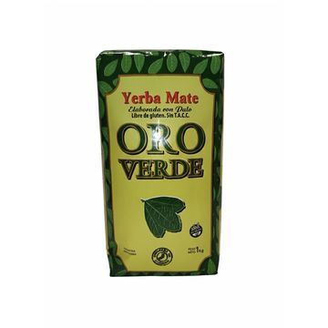 Paquete de 1 kg de Yerba Mate, elaborada con palo, Oro Verde.
