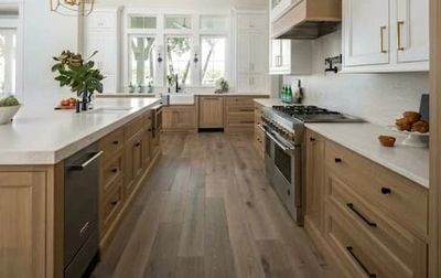 8 inch hardwood flooring in kitchen
