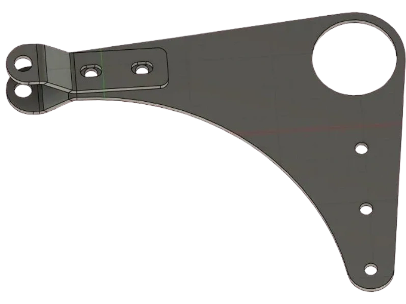Reversible shock mount bracket for the Universal Plank Weldment.