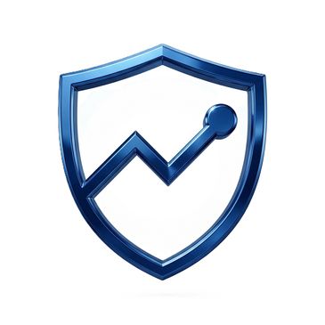 Blue shield with an upward trending arrow graph inside.