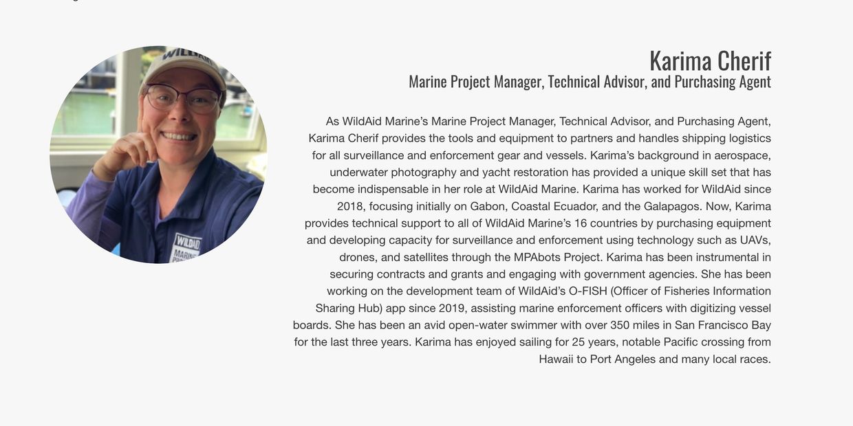  Karima Cherif Sailor & Ocean Conservationist 
I have been sailing for 29 years, including 23 as the