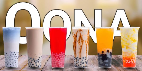 Colorful boba at Oona Boba House Claremont CA milk tea, fruit tea, and specialty bubble tea flavors