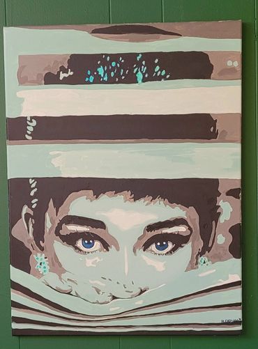 Audrey Hepburn painting
pop art portrait