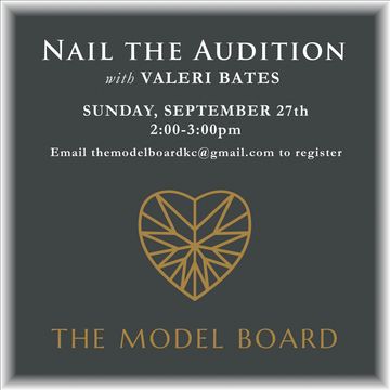 Flyer for a modeling audition event with Valeri Bates.