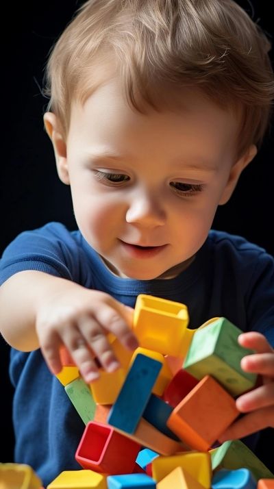 playing with blocks. play therapy. occupational therapy. 