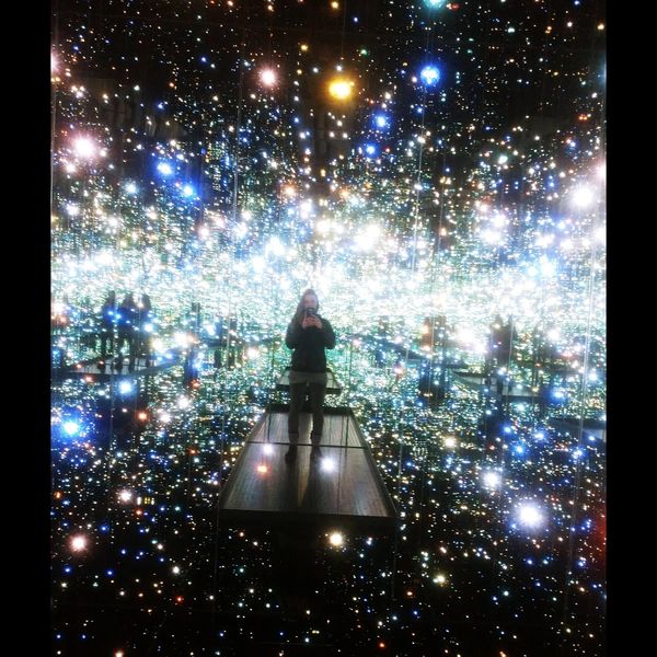 This is a self portrait of me standing in Yayoi Kusama’s Infinity Room. The Broad Museum, LA, CA Jan