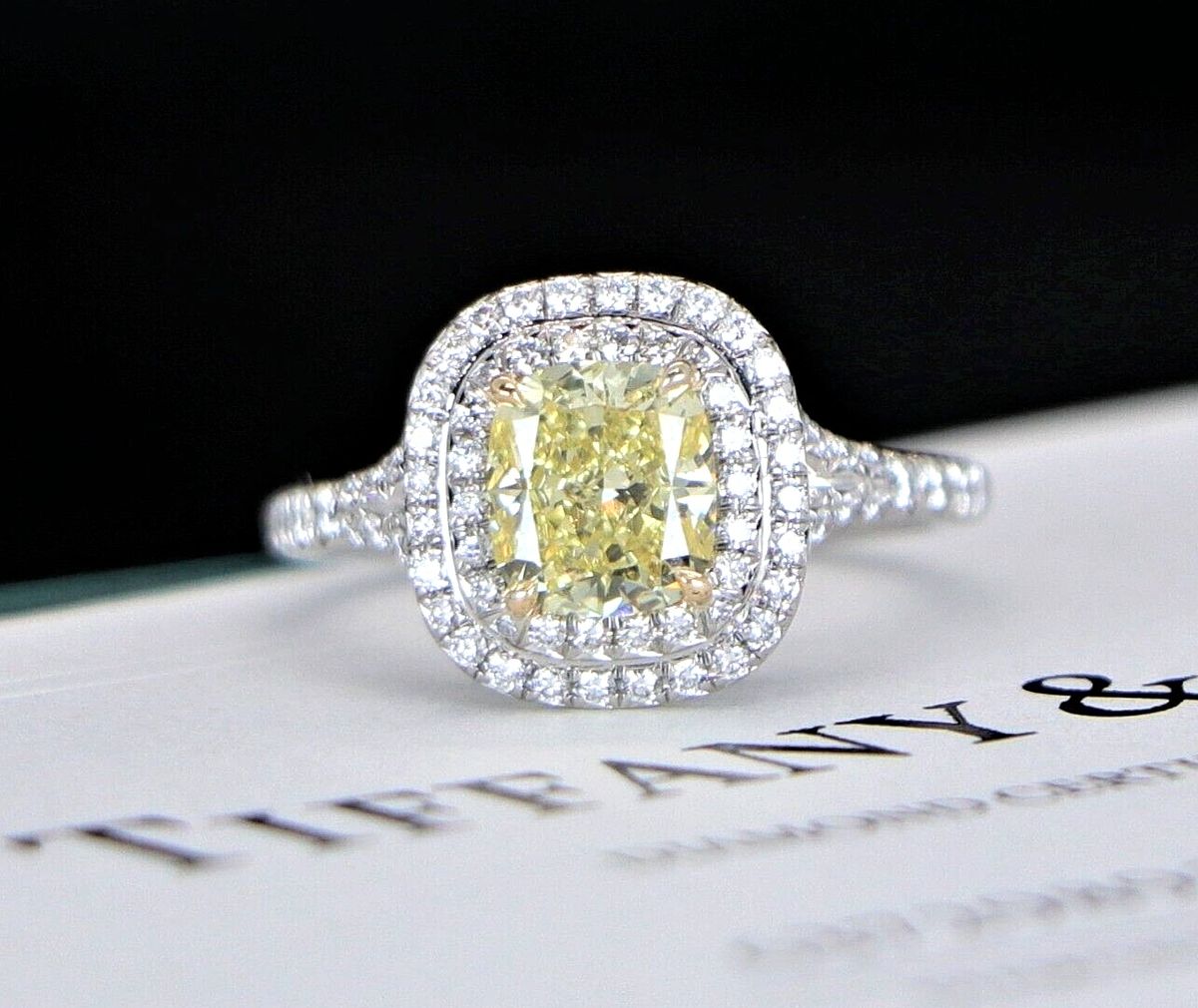 Tiffany & Co. Soleste Platinum Yellow Diamond Ring