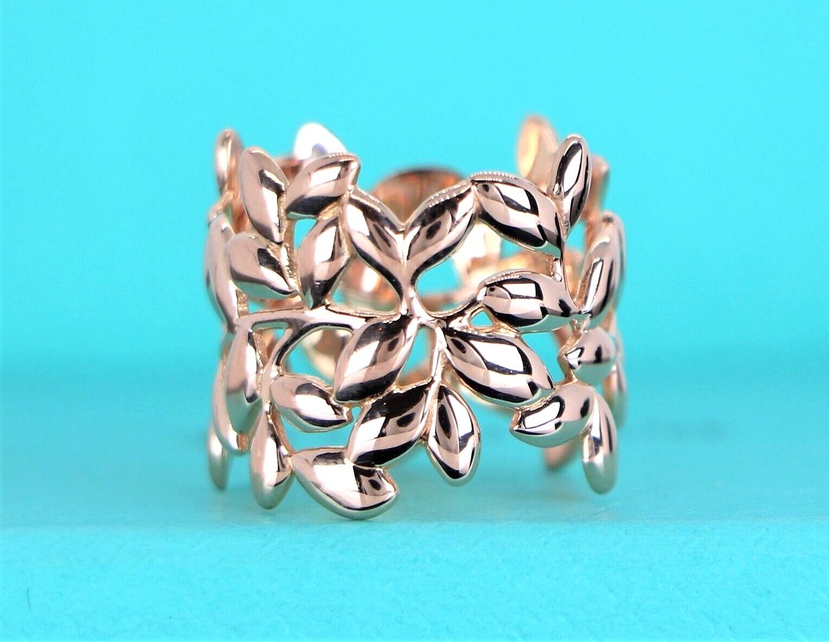 Tiffany & Co. Paloma Picasso 18K Rose Gold Olive Leaf Band Ring 6