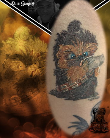 Healed baby Chewbacca tattoo