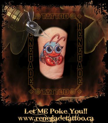 Custom Cartoon Lobster tattoo