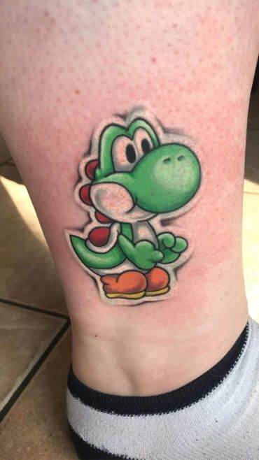 Yoshi sticker tattoo Mario nintendo videogame 