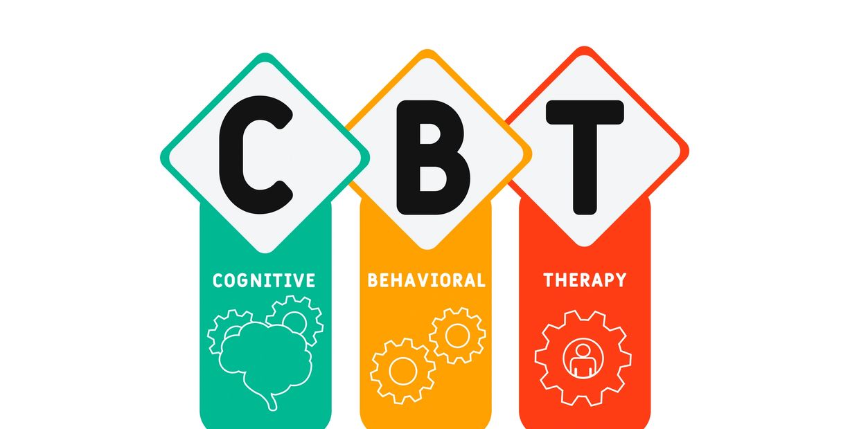A decorative image that says "CBT: cognitive Behavioral Therapy"