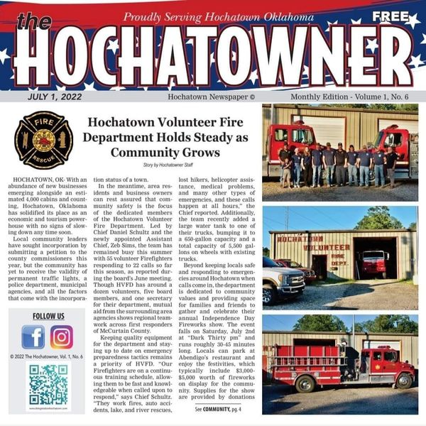 Hochatown v.f.d. Hochatown Fire Department.  Hochatown Fire Dept. Does Department in Hochatown. 