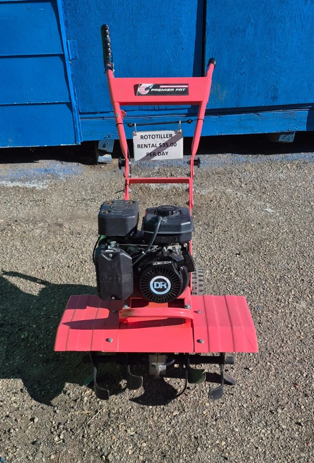 Tiller for rent by the day. $35.00 per day.