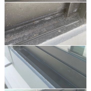 window glass jam rails tracks ledge cleaning