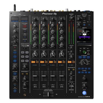 Pioneer DJ DJM-A9 professional 4-channel mixer with multiple controls and effects.