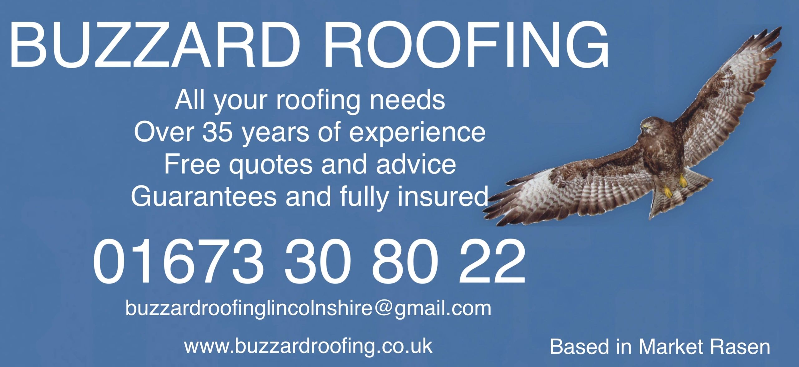 We are based in Market Rasen, Lincolnshire with over 35 years roofing experience 