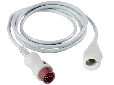 White multi-pin connector cable with male and female ends.