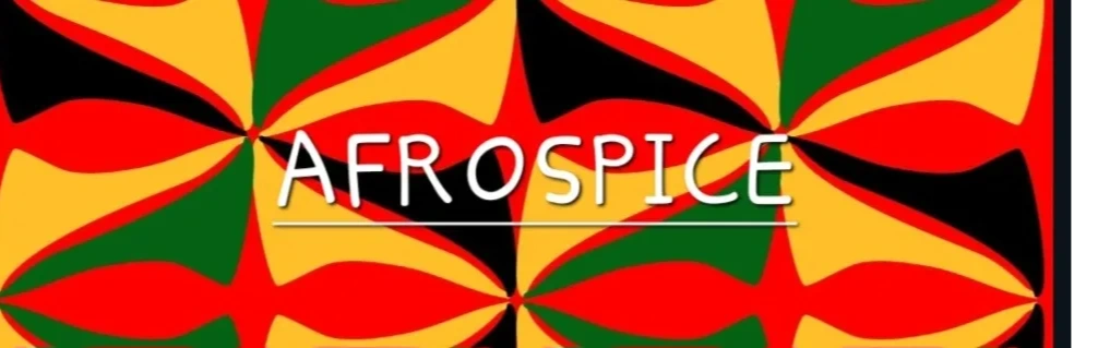 Colorful African-inspired pattern with 'AFROSPICE' text.