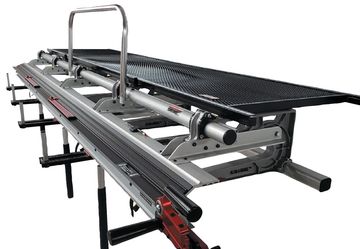 Professional camera slider rig with rails and mounting equipment.