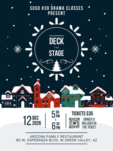 holiday show and dinner on December 12 at 5pm and 6:30pm. Tickets must be purchased and are $35.
