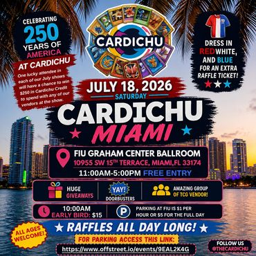 Miami CARDICHU Fort Lauderdale TCG Pokémon Pikachu Charizard Ballroom Center card show expo