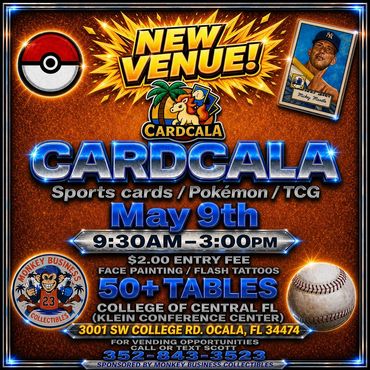 OCALA CARDCALA Monkey Business TCG Pokemon Villages Silver Springs Williston Dunnellon card show 