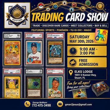Stuart Elks Lodge Deck of Cards Jensen Beach Jupiter Peetry TCG Pokemon card show 