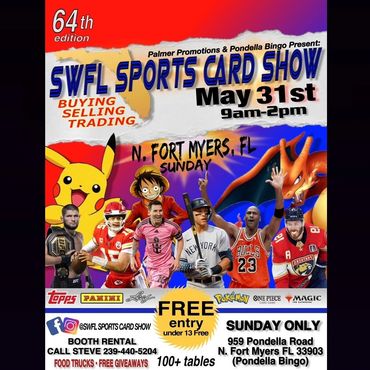 SWFL Sport Card Show Fort Myers Pokemon One Piece MTG TCG topps 