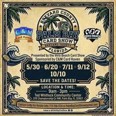 Palm Bay Melbourne Rockledge Sebastian Brevard Vero Beach Cocoa MidFlorida card show