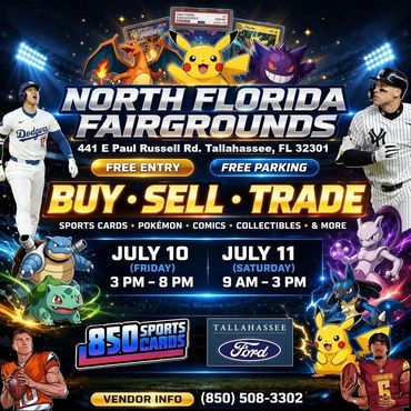 Tallahassee Panama City Georgia Panhandle 850 card show Pensacola Valdosta 