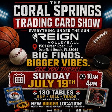 Coral Springs Trading Card Show Deerfield Pompano Beach Miami One Piece Pokemon TCG 