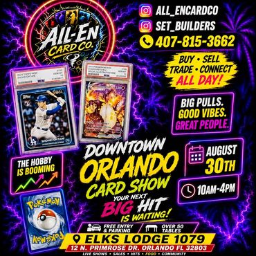 Downtown Orlando Card Show Elks Lodge All-En TCG sports cards Pokemon 