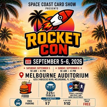Melbourne RocketCon Rocket CON Space Coast Card Show TCG Pokemon Auditorium food Mall MVP 
