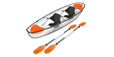 Kayak transparente con remos y asientos Perú