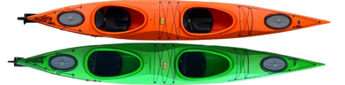 Kayaks dobles cerrados con direccional y dos compartimentos para guardar objetos Perú