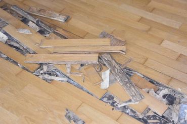 Wood floor water damage 