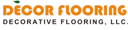 Logo of Decor Flooring Decorative Flooring, LLC with orange and black text.