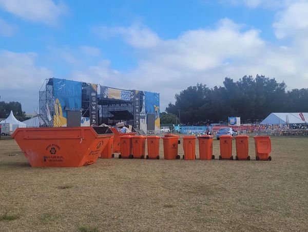 Moss Rommel skips and waste bins at a music event