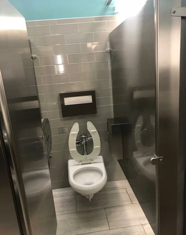 Cleaned bathroom stall