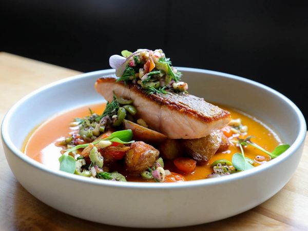 a photo of a salmon dish