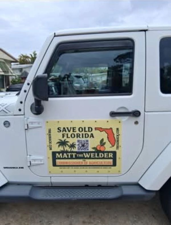 Matt The Welder Matt Taylor commissioner of agriculture Florida 2026 Jeep