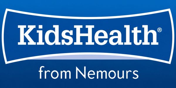 KidsHealth logo from Nemours on a blue background.