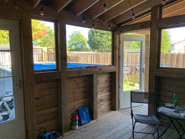 New back yard screened in porch