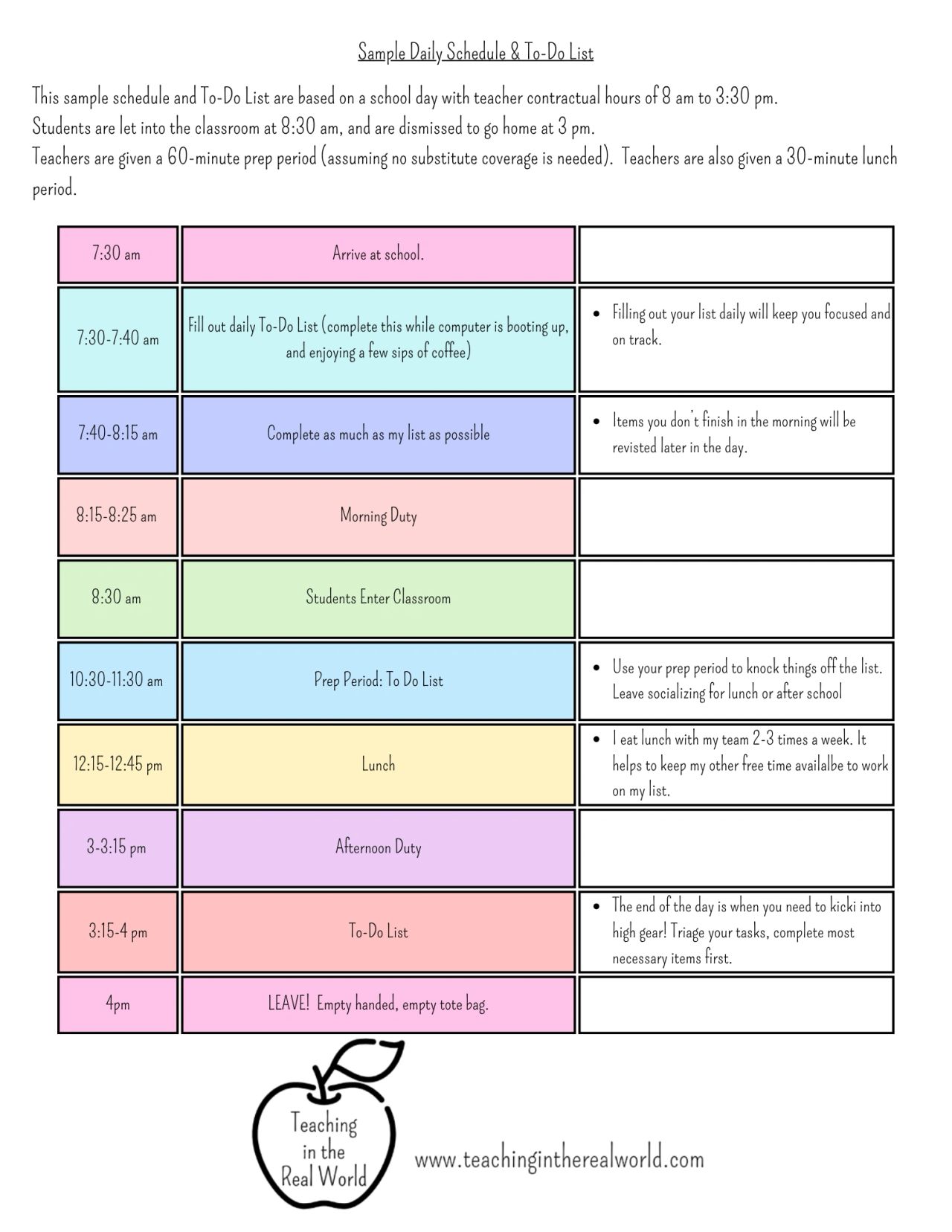 Teacher Time Management Teacher Resource
