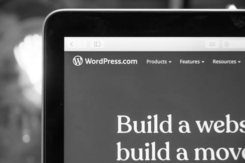 Homepage of wordpress website on the display of PC