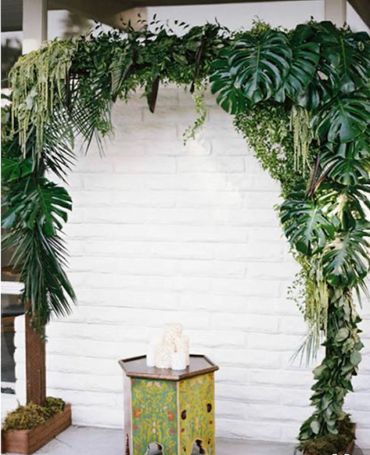 Tropical large leaf arch