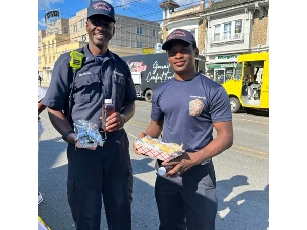 Philadelphia firefighter eating corneey's