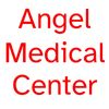 Logo with red text reading 'Angel Medical Center'.